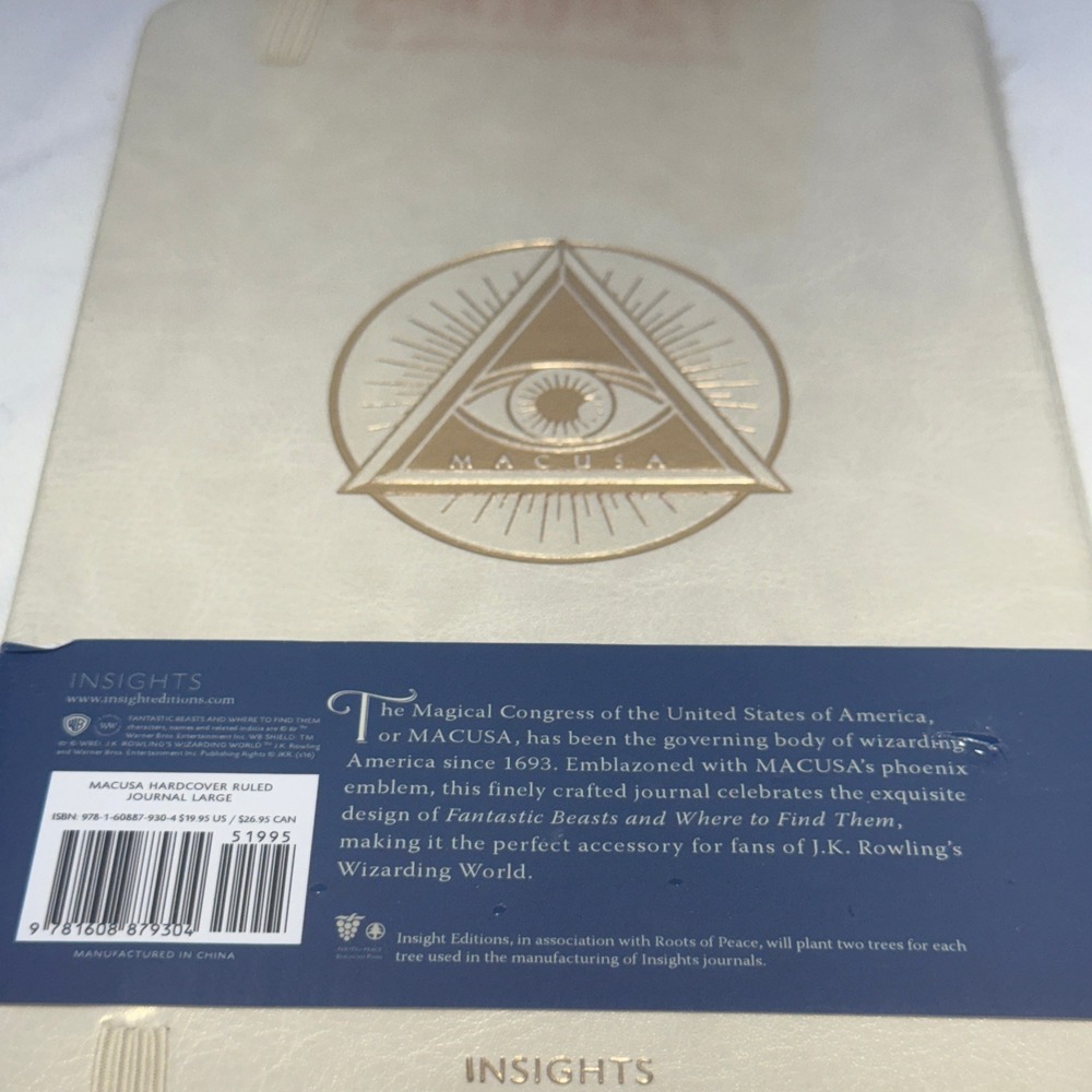 Insight Editions Fantastic Beasts MACUSA Ruled Journal Large Cream New Gold Foil